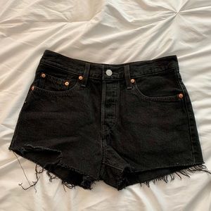 Levi’s black distressed shorts